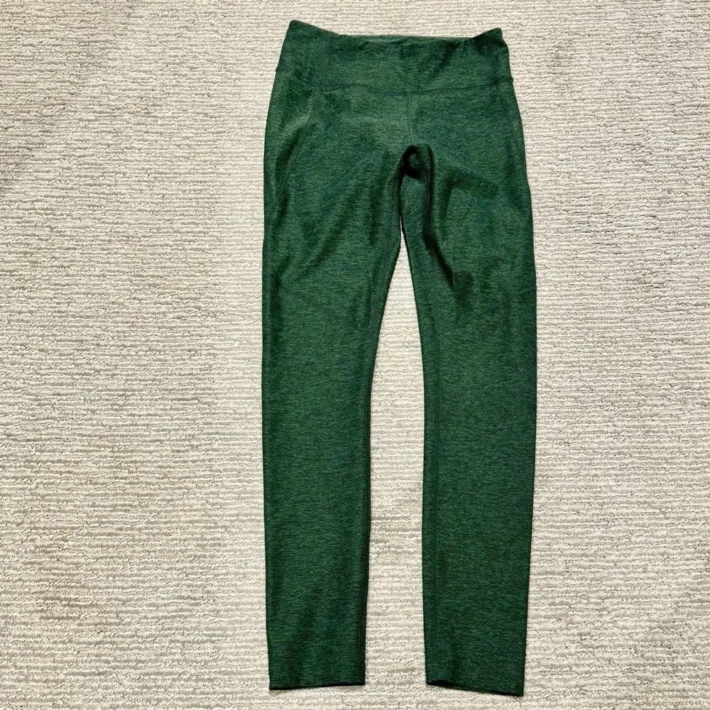 Outdoor Voices Size S 7/8 Length Warm Up Leggings Hunter Green Space Dye Stretch